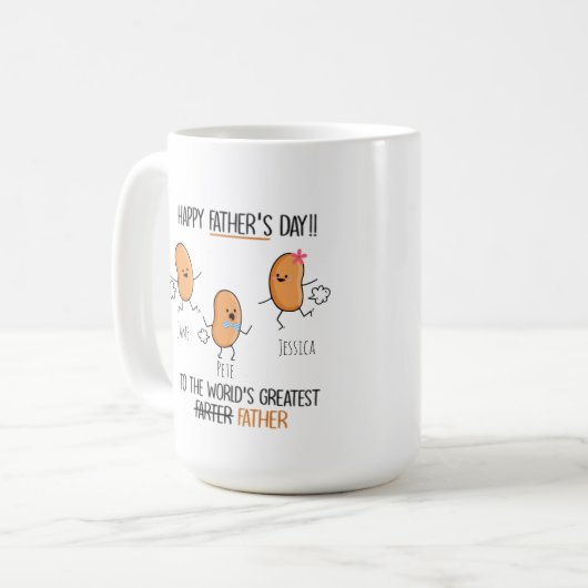 Funny Die weltbeste Farmer bis zu 3 Kinder Kaffeetasse (Vorderseite Links)