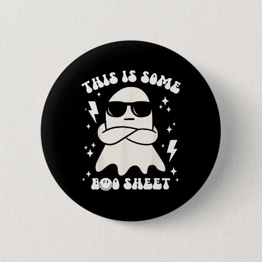 Funny Dies ist ein Boo-Sheet Ghost Halloween Retro Button (Vorderseite)