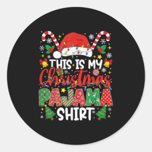 Funny Dies ist mein Weihnachts-Pajama-Shirt Pjs Xm Runder Aufkleber