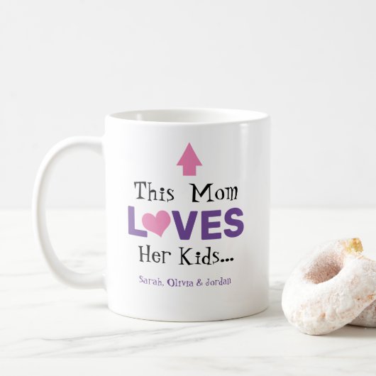 Funny diese Mama Mama Lieben ihre Kinder Kaffeetasse (Mit Donut)