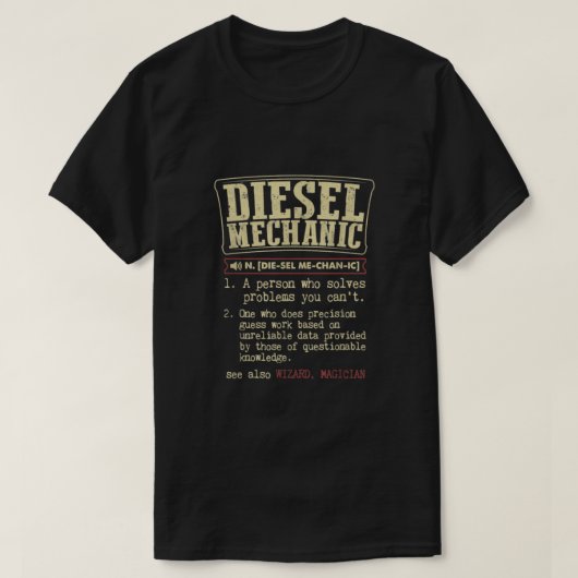 Funny Diesel Mechanic bedeutet für Shirts Vintag d (Design vorne)