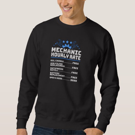 Funny Diesel Mechanic Stundensatz Pullover (Vorderseite)