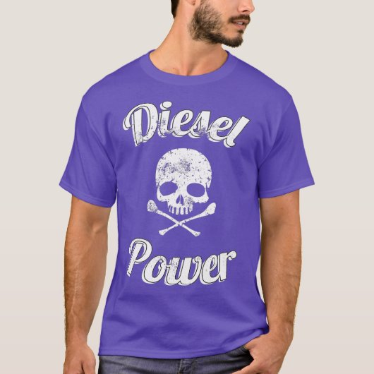 Funny Diesel Power Skull Turbo Diesel LKW T-Shirt (Vorderseite)