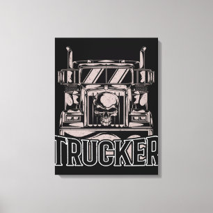Funny Diesel Trucker Big Rig Semi Leinwanddruck