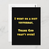 Funny Dieting Joke Postkarte (Vorne/Hinten)