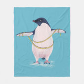 Funny Dieting Penguin Fleecedecke (Vorderseite)