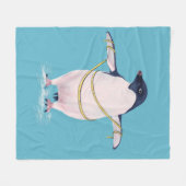 Funny Dieting Penguin Fleecedecke (Vorderseite (Horizontal))