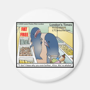 Funny Dieting Whales T-Shirts Tasse Cards & Gifts Magnet