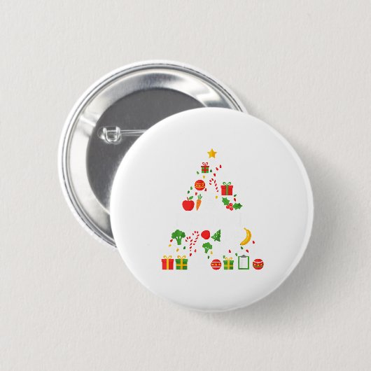 Funny Dietitian Christmas Tree Lights Womens Mens  Button (Vorne & Hinten)
