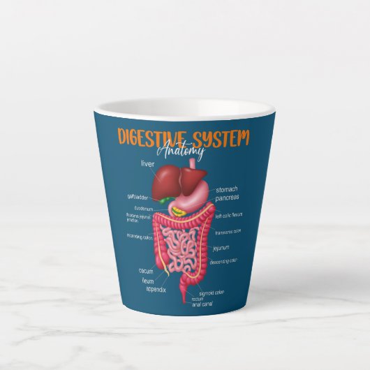 Funny Digestive System Anatomie Anatomische Biolog Milchtasse (Vorderseite)
