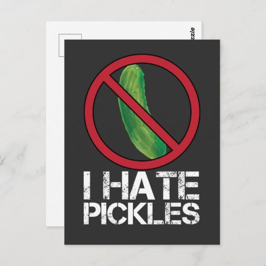 Funny Dill Cucumber Hater Spaß I Hate Pickles Postkarte (Vorne/Hinten)
