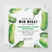Funny Dill Pickle Pun Birthday Einladung (Vorderseite)
