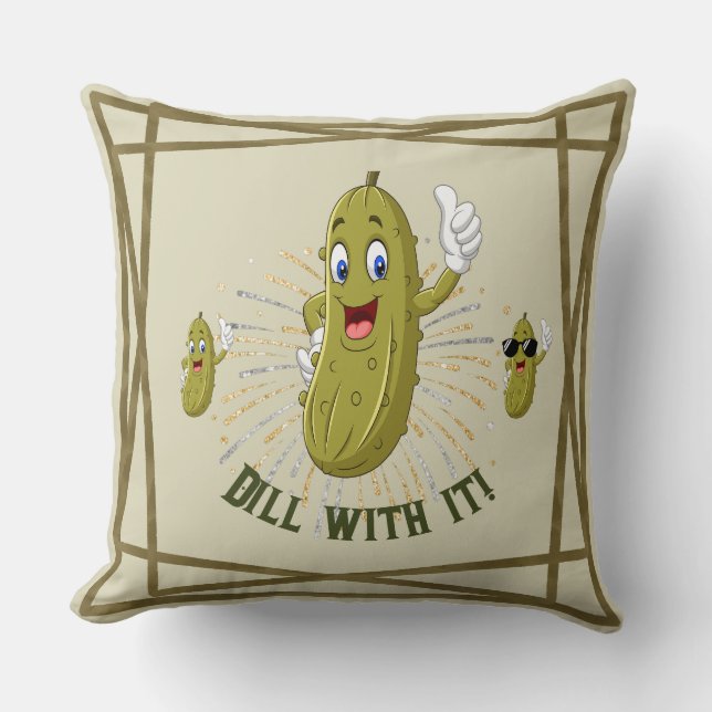 Funny Dill Pickle Zweiseitiges Kissen (Vorderseite)