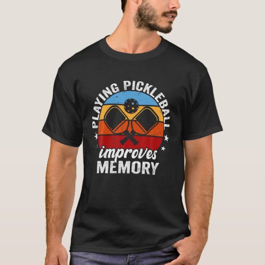 Funny Dink Player Playing Pickleball Improves Memo T-Shirt (Vorderseite)