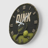 Funny Dink Rustic Vintage Pickleball Große Wanduhr (Winkel)
