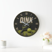 Funny Dink Rustic Vintage Pickleball Große Wanduhr (Zuhause)