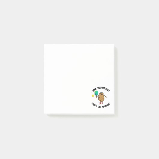 Funny Dink verantwortungsvoll Pickleball Sport Post-it Klebezettel (Vorderseite)