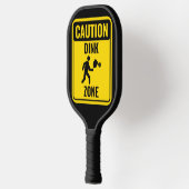 Funny Dink Zone Vorsicht Schild Gelb & Schwarz Pickleball Schläger (Links)