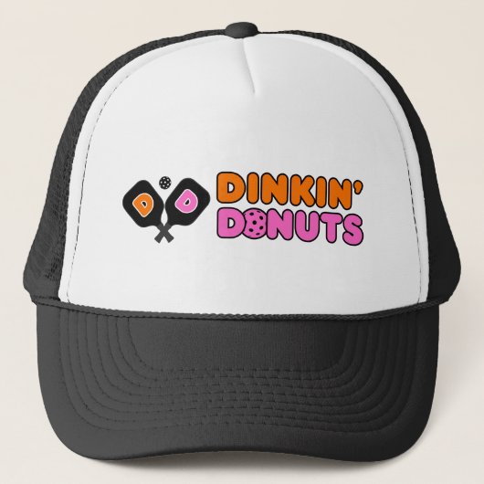 Funny Dinkin Donuts Dinking Pickleball Paddle Truckerkappe (Vorderseite)