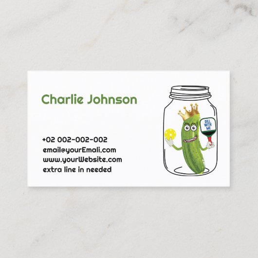 😍 🤩 🥒 Funny Dinking Coach Pickleball Visitenkarte (Rückseite)