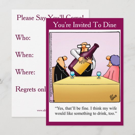 Funny Dinner Party Einladungen (Vorne/Hinten)
