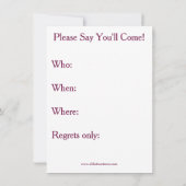 Funny Dinner Party Einladungen (Rückseite)