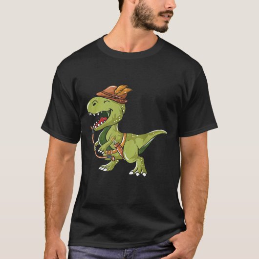 Funny Dino Archer Archery T-Shirt (Vorderseite)
