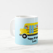 Funny DINO Dinosaurier Schulbus Junge Geburtstag Kaffeetasse (Vorderseite Links)