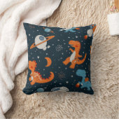 Funny Dino im Weltraum Kissen (Decke)
