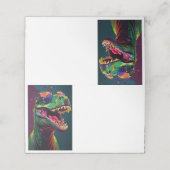 Funny Dino Klappte Platzkarte (Außenseite Aufgefaltet)