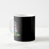 Funny Dino Pirate Us American Flag Independence Da Kaffeetasse (Vorderseite Links)