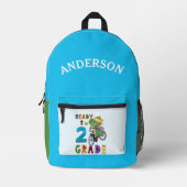 Funny Dinosaur 2. Personalisierter Name Bedruckter Rucksack (Vorderseite)