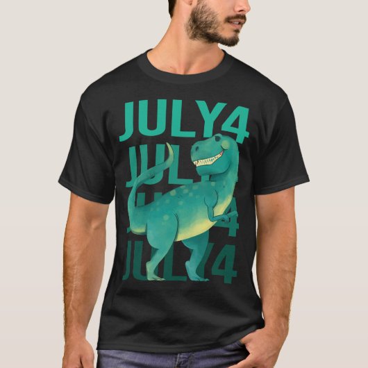Funny Dinosaur - 4. Juli 04 T-Shirt (Vorderseite)