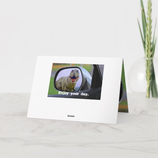 Funny Dinosaur Aging Birthday Karte (Rückseite)