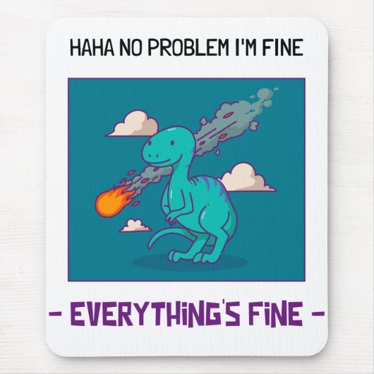 Funny Dinosaur Asteroid Alles ist schön Mousepad (Vorne)