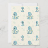 Funny Dinosaur Baby Boy Foto Geburtsankündigung (Rückseite)