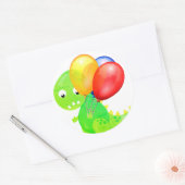 Funny Dinosaur Balloon Runder Aufkleber (Umschlag)