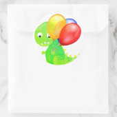 Funny Dinosaur Balloon Runder Aufkleber (Tasche)
