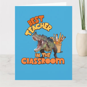 Funny Dinosaur Bester Lehrer im Klassenzimmer Karte