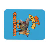 Funny Dinosaur Bester Lehrer im Klassenzimmer Magnet (Horizontal)