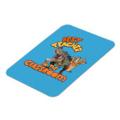 Funny Dinosaur Bester Lehrer im Klassenzimmer Magnet (Linke Seite)