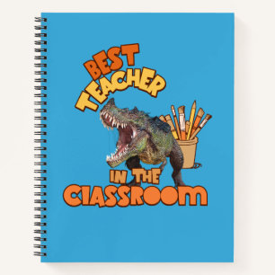 Funny Dinosaur Bester Lehrer im Klassenzimmer Notizblock