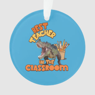 Funny Dinosaur Bester Lehrer im Klassenzimmer Ornament