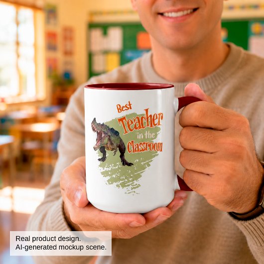 Funny Dinosaur Bester Lehrer im Klassenzimmer Tasse