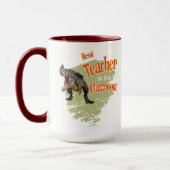 Funny Dinosaur Bester Lehrer im Klassenzimmer Tasse (Links)