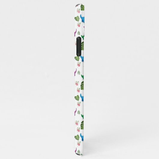 Funny Dinosaur, Blätter iPhone Hülle (Rechte Seite)