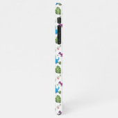 Funny Dinosaur, Blätter iPhone Hülle (Linke Seite)