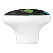 Funny Dinosaur, Blätter Keramikknauf (Seitenansicht)