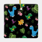 Funny Dinosaur, Blätter Keramikornament (Vorderseite)