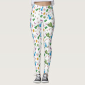 Funny Dinosaur, Blätter Leggings (Vorderseite)